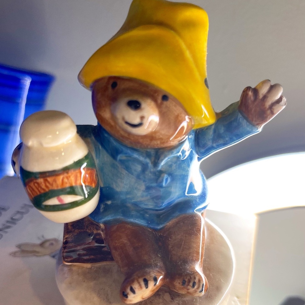 Vintage Schmid Eden Musical Ceramic Paddington Bear Rotates Collectible Rare